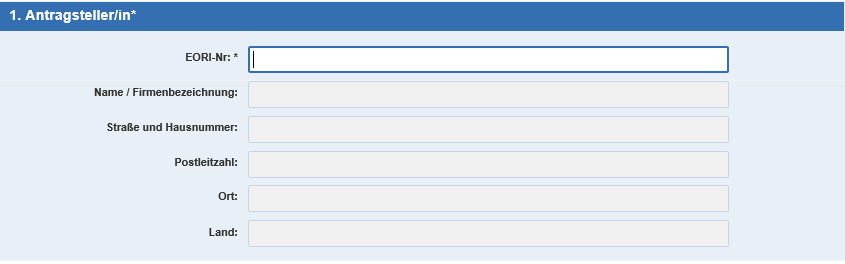 Binding tariff information description of application box number 1: Applicant Binding tariff information description of application box number 1: Applicant